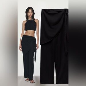 ZARA tied wrap front pants size small